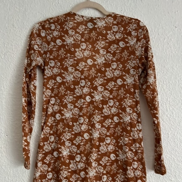 HIP yellow floral, long cardigan size Small - Picture 6 of 7